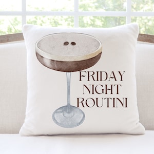 Espresso Martini Art Decorative Pillow, Martini Lover Throw Pillow, Funny Alcohol Home Decor, Home Bar decor, Martini Housewarming Gift