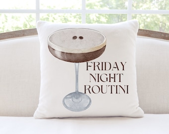 Espresso Martini Art Decorative Pillow, Martini Lover Throw Pillow, Funny Alcohol Home Decor, Home Bar decor, Martini Housewarming Gift