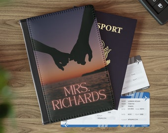 Personalized Faux Leather Passport Cover, Bridal Shower Gift