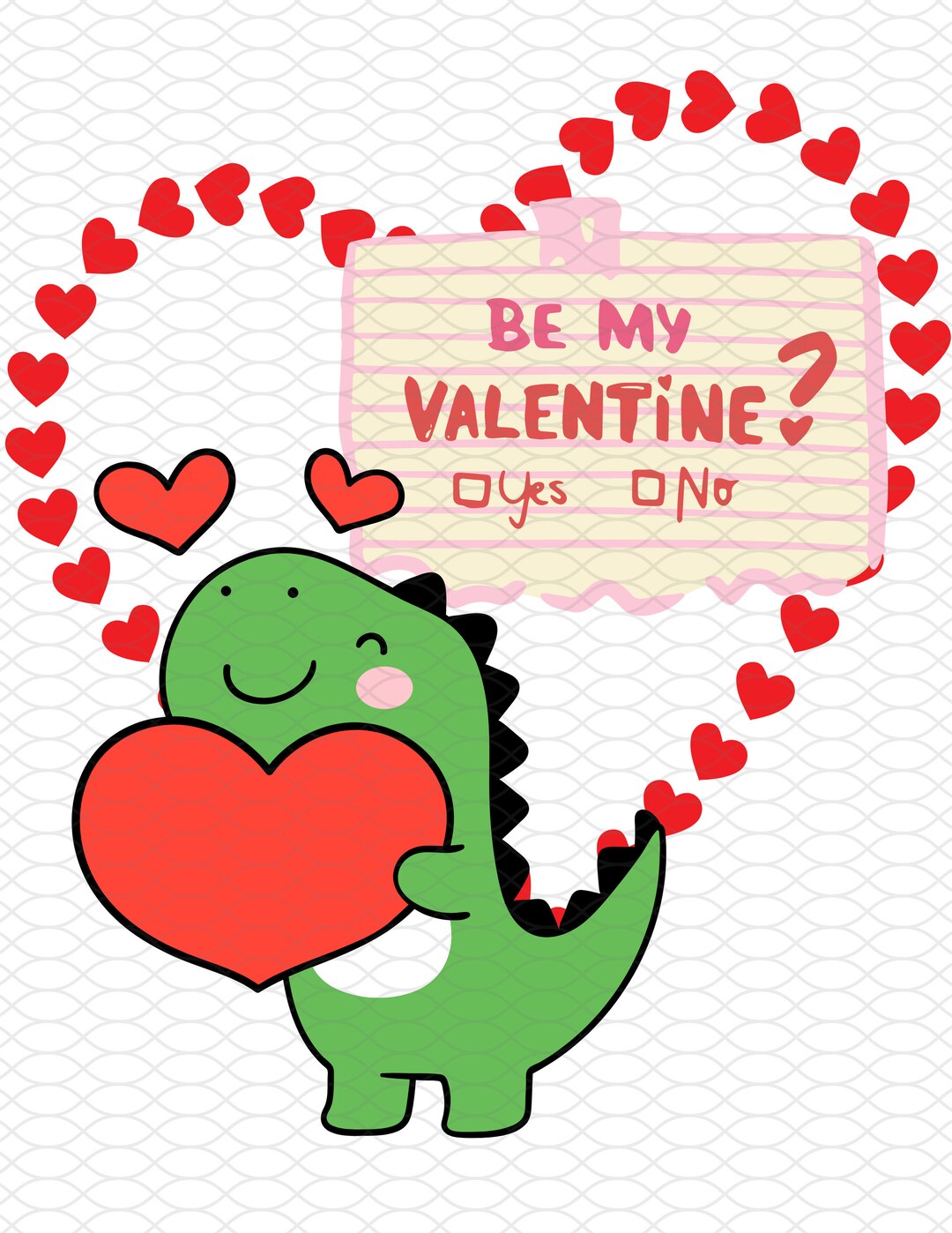 Dino Valentine - Kids - Cartoon - PNG - Valentine's Day - Children ...