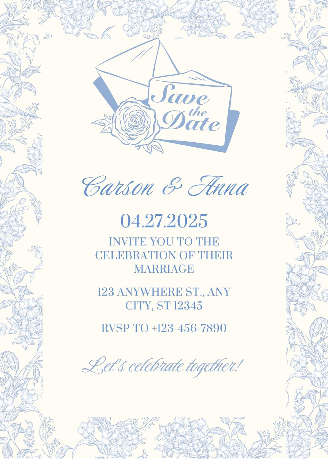 Custom Wedding Invitation Printable • Personalized Digital Wedding ...
