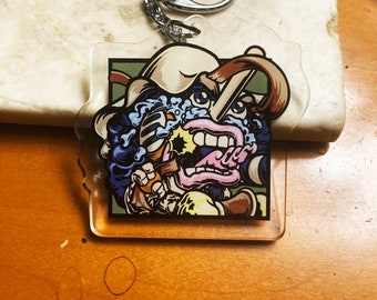 Anime Pirate Sharpshooter brown acrylic double sided charm