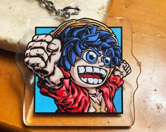 Anime Pirate acrylic Red double sided charm