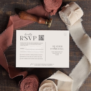 Modelo engraçado de RSVP editável | Modelo Canva | Engraçado, Casamento, RSVP com código QR | DOWNLOAD DIGITAL