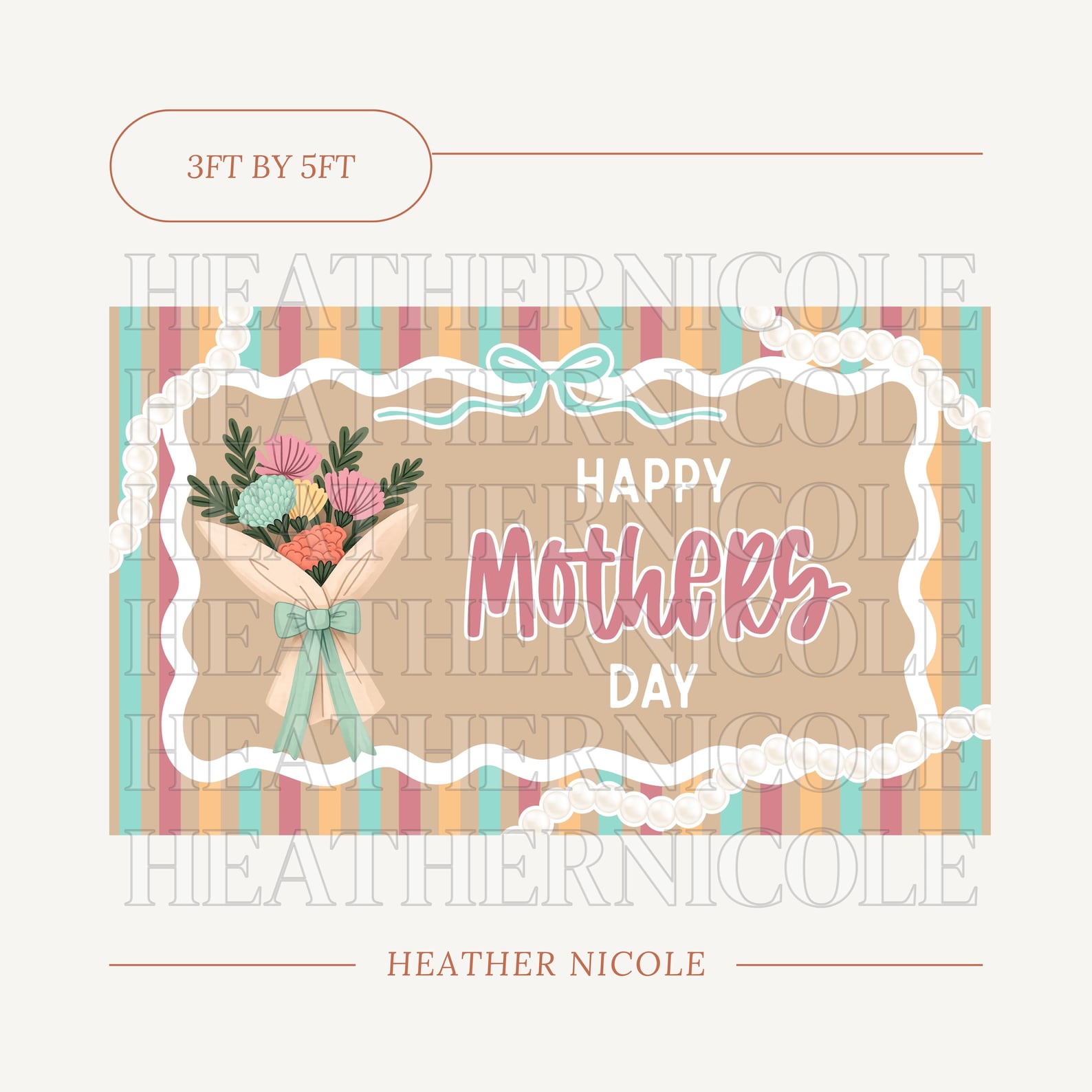 Happy Mothers Day Banner | 36x60 | Edit in Canva | DIGITAL DOWNLOAD ...