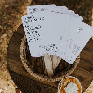 Modèle modifiable d'éventail de mariage | Modèle de toile | Drôle, programme de mariage, mariage d'été, carte de remerciement | TÉLÉCHARGEMENT NUMÉRIQUE