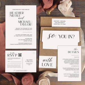 Modello modificabile per invito RSVP divertente / Modello Canva / Matrimonio, Fodera per busta, Etichette per indirizzo avvolgenti, 5x7 / DOWNLOAD DIGITALE