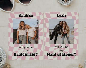 Retro Bridesmaid Proposal Card, Will You Be My Bridesmaid, Custom Bridesmaid Gift, Retro Bridesmaid Proposal, Will You Be My Maid of Honor