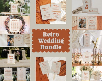 Retro Wedding Bundle, Retro Wedding signs, Retro Wedding Stationery, Retro Wedding Menu,Retro Save The Date,DIY Wedding Signs,Ceremony Decor