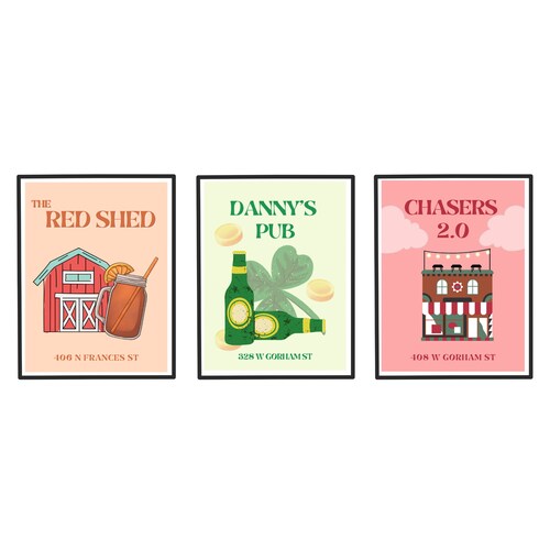 Uwmadison Bar Posters Etsy