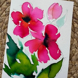 Cartes de voeux originales uniques faites à la main, oeuvres d'art signées à l'aquarelle, peintures de papillons floraux