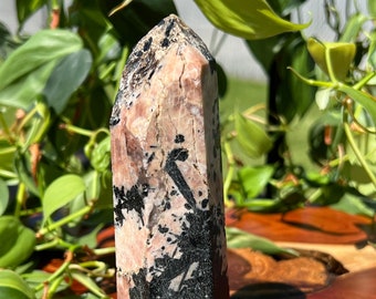 Beautiful Black Tourmaline with Feldspar Tower!