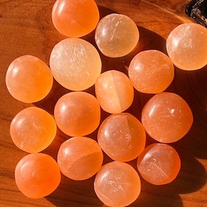 One (1) Orange Selenite Tumble (Random Pull)