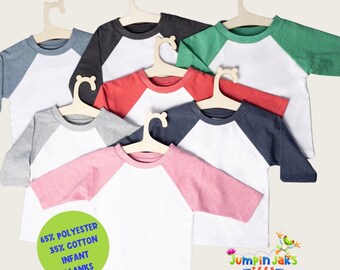 Infant Raglan Sleeve Sublimation Blank, 65% Polyester