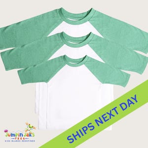 Kelly Green Raglan Tshirt, Toddler Sublimation Shirt, Kids Polyester Tshirt