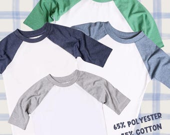 Easter Blanks, Polyester Cotton Blend, Boys Raglan Tee