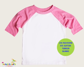 pink and white raglan toddler shirt