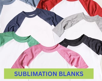 Toddler Polyester Tshirt, Polyester Sublimation Blanks, Raglan Tee