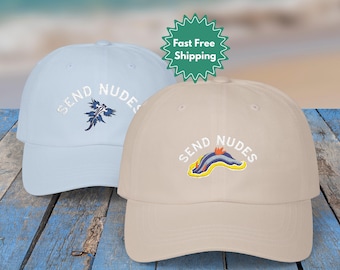 Nudibranch Hat, Sea Slug Baseball Cap, Scuba Diver Gift, 100% Cotton