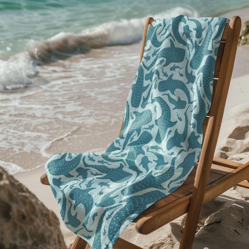 Whale Shark Summer Beach Towels: Polyester Poolside Accessory image 1