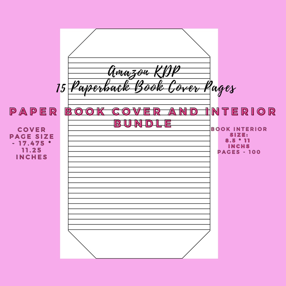 Amazon KDP Book Cover Bundle 15 Book Cover Canva Templates Etsy