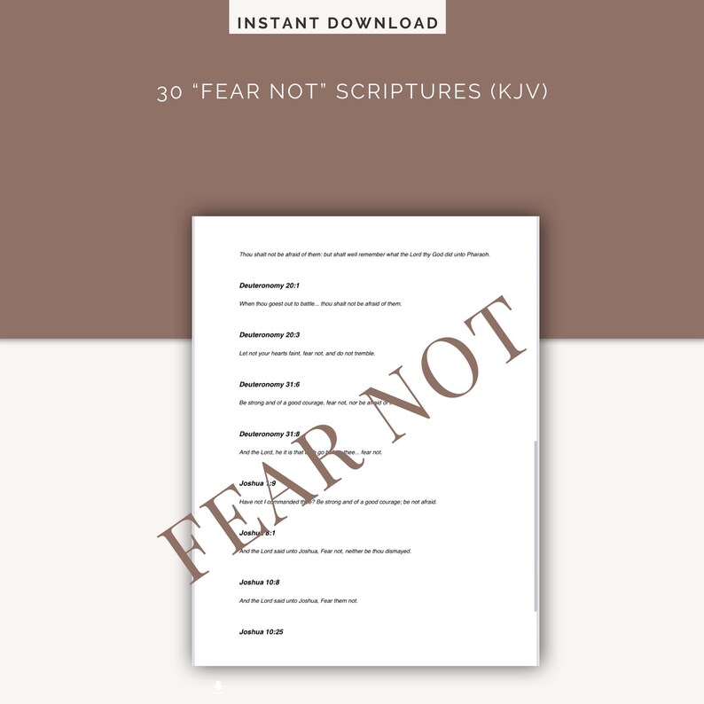 30 Day Fear Not Bible Verses KJV | Printable Scripture List ...