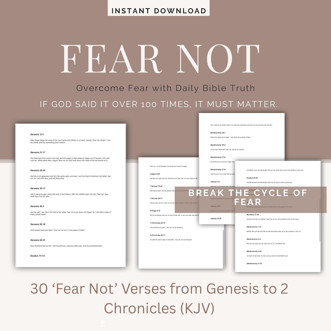 30 Day Fear Not Bible Verses KJV | Printable Scripture List ...