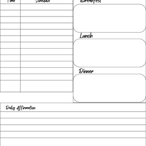Amazon KDP Journal Interior Template. 198 Page Daily Journal, Daily Affirmation, Meal Planner, Hourly Schedule. image 7