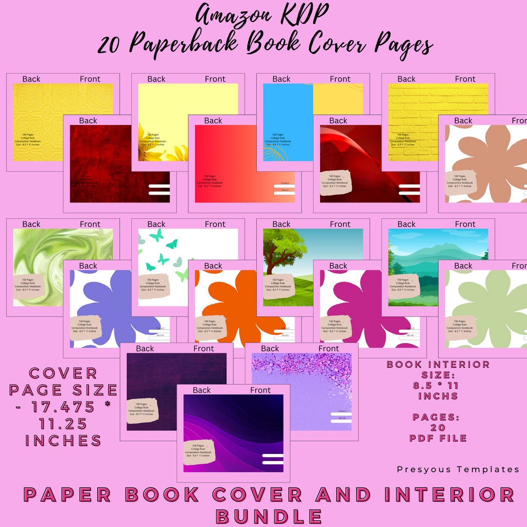 KDP Journal Interior Bundle 20 Cover Pages Included KDP Etsy