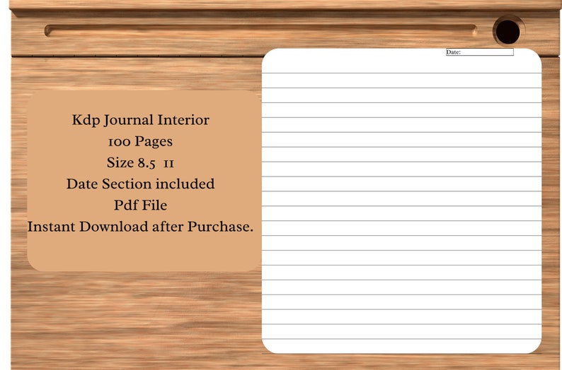 KDP Lined Notebook Interior Bundle with Date Section, 100 Pages, Size 8.511 Inches PDF File, Wide Ruled Lined Pages. image 5