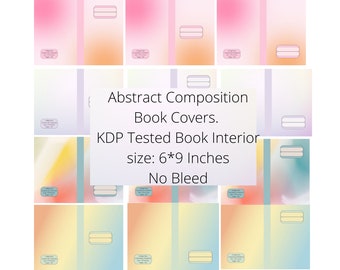 Amazon KDP Book Cover Bundle, 15 Book Cover Canva Templates, KDP Book Cover Size Template, College Rule KDP Interior, Composition Notebook