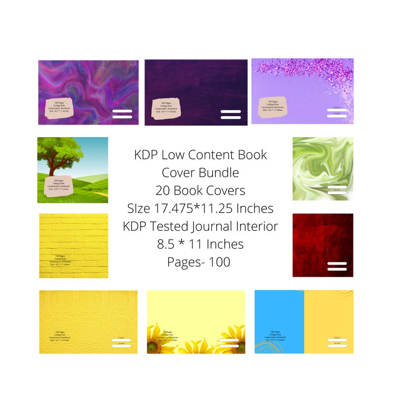 KDP Journal Interior Bundle 20 Cover Pages Included KDP Etsy