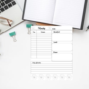 Amazon KDP Journal Interior Template. 198 Page Daily Journal, Daily Affirmation, Meal Planner, Hourly Schedule. image 5