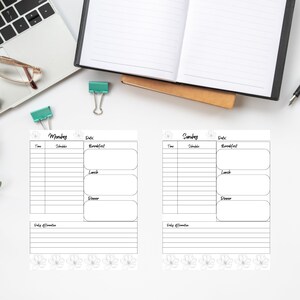 Amazon KDP Journal Interior Template. 198 Page Daily Journal, Daily Affirmation, Meal Planner, Hourly Schedule. image 2