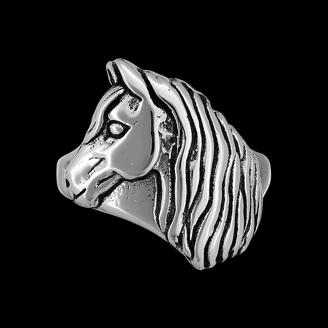 925 Sterling Silver Equine Horse Ring Size 9 Ring Pony Ring Etsy