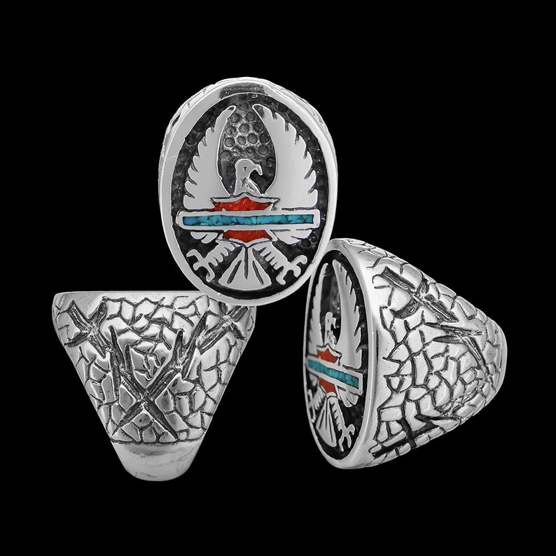 Harley Davidson Ring, 925 Sterling Silver Ring, Navajo Ring, Native