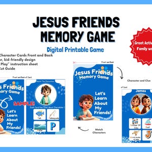 Jesus Friends Memory Game | Bible Character Matching Game for Kids | JW Printable | Family Worship Activity