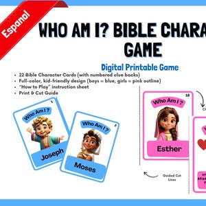 Qui suis-je ? Jeu de personnages bibliques | Imprimable JW Kids | Activité Convention numérique | Apprendre la Bible pour les enfants Culte en famille