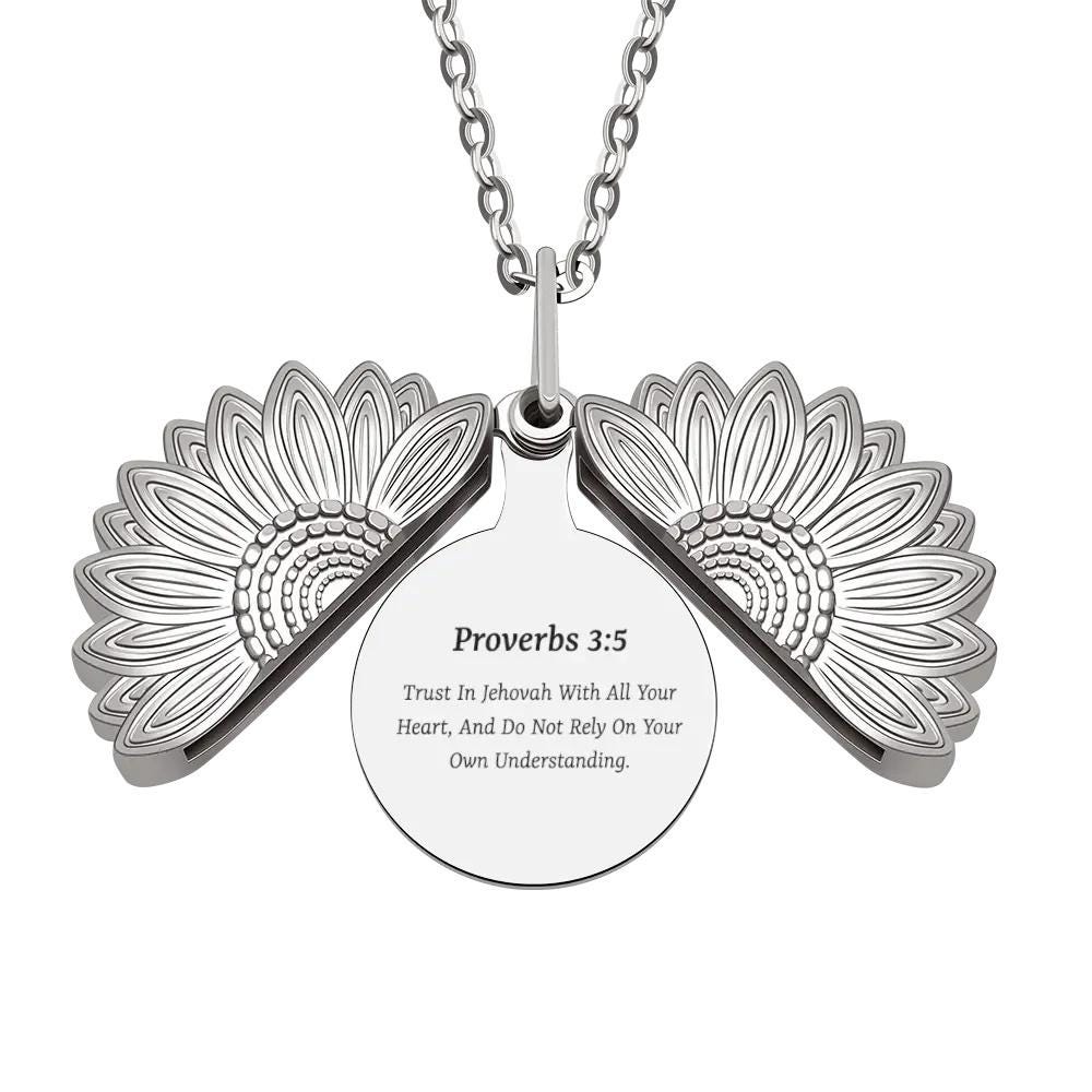 Sunflower Locket Necklace Baptism Gift | JW Gift, Jehovah’s Witness Encouragement Gift