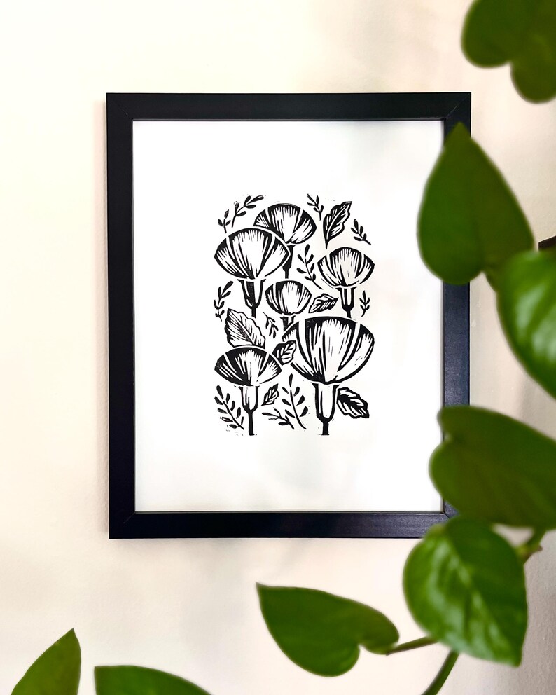 Gallery Wall Home Decor Flower Print Handmade 8x10 Framed Wall Hanging