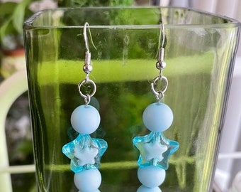 Blue star earrings