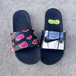 Custom Painted Anime Nike Kawa Slides - Size 7Y