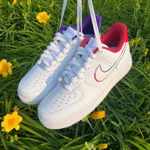 Nike Air Force 1 Low - Rainbow Custom Painted Shoes