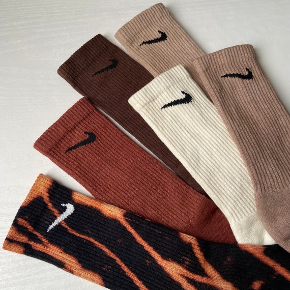 Custom Dyed Nike Crew Socks Fall Neutral Colors Coffee Pack Etsy Canada