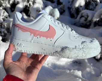 Nike Air Force 1 Low - Zapatillas personalizadas pintadas con el logo "Paint Drip"