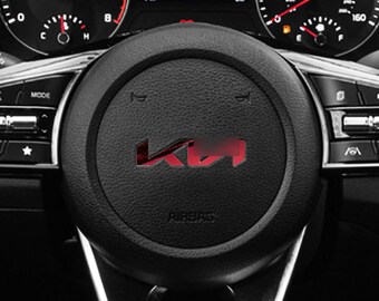 Ki Steering Wheel Metallic Chrome Overlay. 2022+ Models.