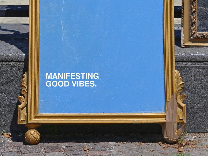 Manifesting Good Vibes Mirror Sticker: Positive Affirmation Decal image 3