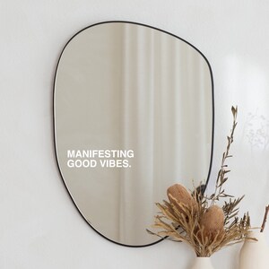 Manifesting Good Vibes Mirror Sticker: Positive Affirmation Decal image 2