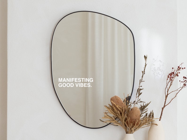 Manifesting Good Vibes Mirror Sticker: Positive Affirmation Decal image 2