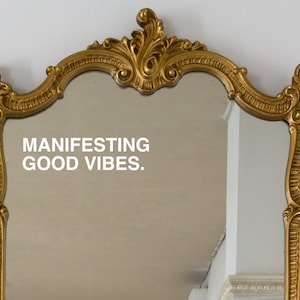 Manifesting Good Vibes Mirror Sticker: Positive Affirmation Decal image 1